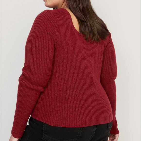 NWT Old Navy Fitted Crop Square Neck Ribbed Sweater - Picture 4 of 8